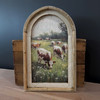 HMK646A Vintage Cows Grazing in Field Arch Frame