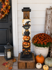 HMK1255P Black Cat Pumpkins Porch Sign