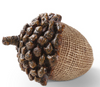 3.5in LIGHT BROWN RESIN ACORN W/PINECONE TOP
