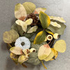 PUMPKIN NUTS CANDLE RING 12" BROWN BLUE CREAM