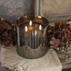 6" BLACK GLASS 3 WICK 3D FLAME CANDLE