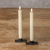 SET/2 9.5" 3D FLAME CREAM SHIMMER TAPER CANDLE