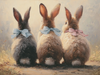 HMK1370B Three Bunny Babies Block