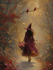 HMK1373B Enchanted Valentine Witch Block