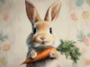 HMK1472B Cute Bunny with Carrot Block