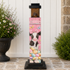 HMK1546P Pink Easter Cow Porch Sign