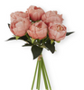 12 Inch Dark Peach Real Touch Peony Bundle (6 Stem)