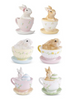 Resin Bunnies in Tea Cups ASST EACH