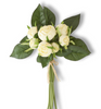 10 Inch White Real Touch Cabbage Rose Bundle (7 Stems)