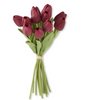 13 Inch Dark Red Real Touch Mini Tulip Bundle (12 Stems)
