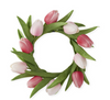 10 Inch Pink/Rose Real Touch Mini Tulip Candle Ring (4.75"Dia.)