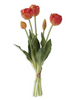 15 Inch Orange Real Touch Tulip Bud & Bloom Bundle UV Protected (5 Stem