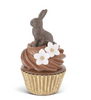 6.25IN RESIN CHOCOLATE BUNNY CUPCAKE CONTAINER