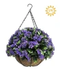 FLOWER HANGING BASKET 14IN PURPLE