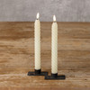 SET/2 9.5IN 3D FLAME TWIST CREAM TAPER CANDLE