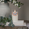 6IN PATRIOTIC BUNTING GLASS 3D FLAME CANDLE