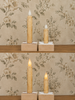 7in Cream Grungy LED Timer Taper Candle