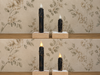 4in Black Grungy LED Timer Taper Candle