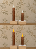 4in Brown Grungy LED Timer Taper Candle