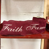 4inx6yd Burgundy Burlap Ribbon w/Wired Edges Faith Family Friends