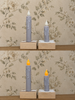 4in Gray Grungy LED Timer Taper Candle