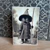 HMK1324B VINTAGE CAT WITCH PORTRAIT 4X6 BLOCK