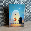 HMK1361B GHOST HOLDING PUMPKIN WITH CAT 4X6 BLOCK