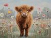 HMK1623B CURIOUS HIGHLAND COW 4X6 BLOCK