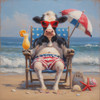 ACR301 Stars & Stripes Beach Cow