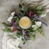 12" PURPLE CHERRY BLOSSOM, LAVENDER & POPPY CANDLE RING