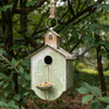 GREEN & TAN BIRDHOUSE