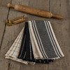 SET/ 3 BLACK & CREAM KITCHEN TOWELS
