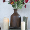 9.75" BROWN & RUST TONE BOTTLE VASE