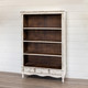 DISTRESSED WHITE LIBRARY BOOKCASE*