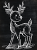 HMK1716B VINTAGE CHALKBOARD REINDEER BLOCK