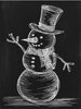 HMK1717B VINTAGE CHALKBOARD SNOWMAN BLOCK