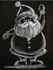HMK1718B VINTAGE CHALKBOARD SANTA BLOCK