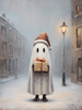 HMK1727B CHRISTMAS GHOST GIFT BLOCK