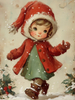 HMK1607B WINTER VINTAGE GIRL WALKING BLOCK