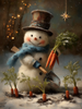 HMK1386B SNOWMAN PLANTING BLOCK