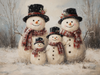 HMK1369B SNOWMAN FAMILY OF FOUR BLOCK