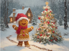 HMK1345B GINGERBREAD MAN WITH TREE BLOCK