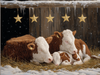 HMK1338B SNUGGLED UP COWS BLOCK