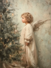 HMK1726 VINTAGE CHRISTMAS ANGEL BOX FRAME