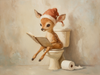 HMK1769 REINDEER RESTROOM CHEER BOX FRAME