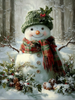 HMK1371 HOLLY SNOWMAN BOX FRAME