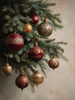 HMK1700L PINE WITH ANTIQUE ORNAMENTS