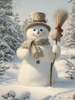 HMK1756L SWEEPING SNOWMAN