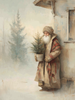 HMK1674L RUSTIC CABIN SANTA