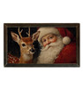 HMK1788L FOLK ART SANTA AND REINDEER